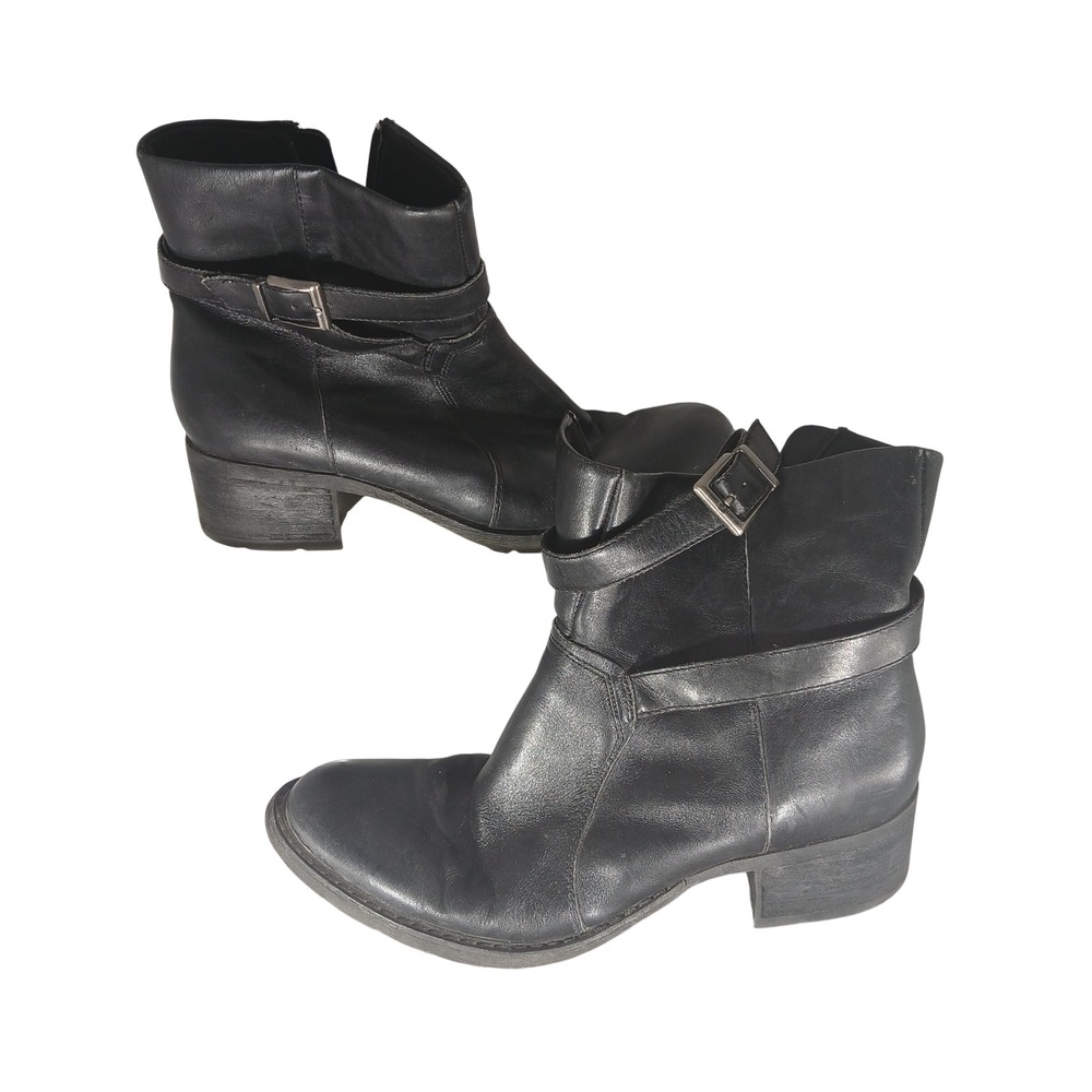 Relativity‎ Nottingham Black Leather Buckle Ankle Boots Womens Size 10M